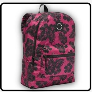 NWT VICTORIA'S SECRET PINK LOVE PINK HIBISCUS PURPLE & BLACK CUTE  BACKPACK